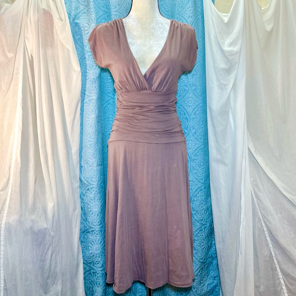 #D4 Velvet by graham & spencer Fit & Flare Ruched Midi Dress Sz M